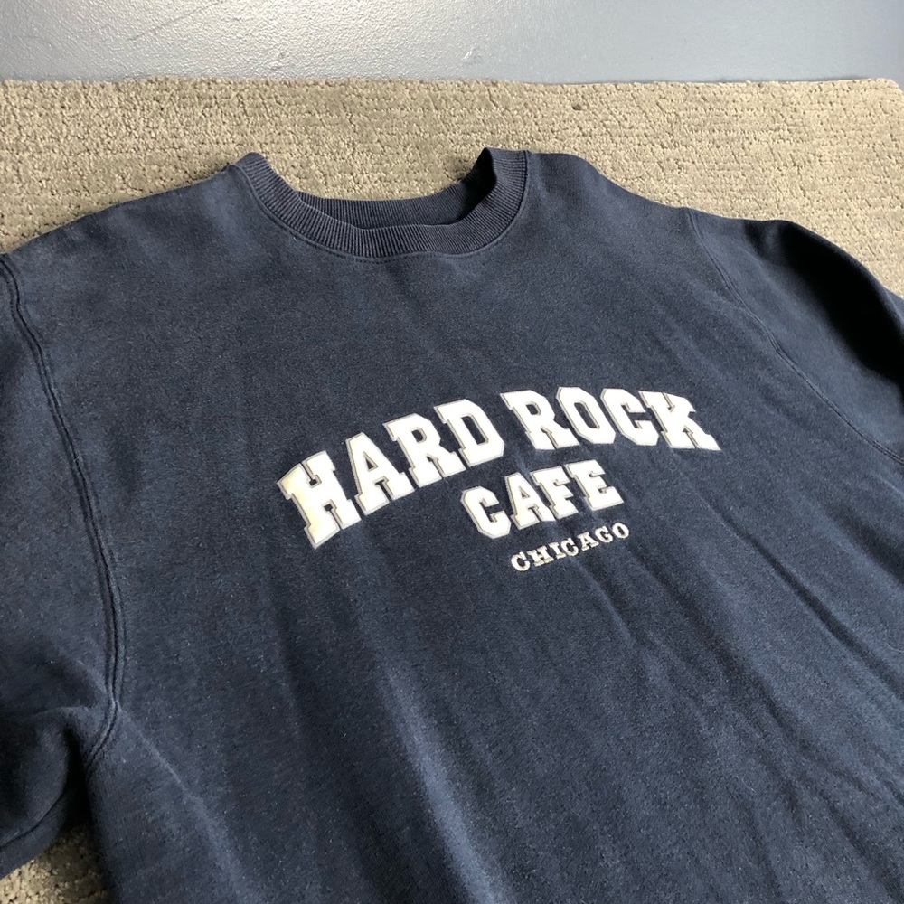 Hard Rock Cafe Chicago Dark Blue Crewneck Sweater
